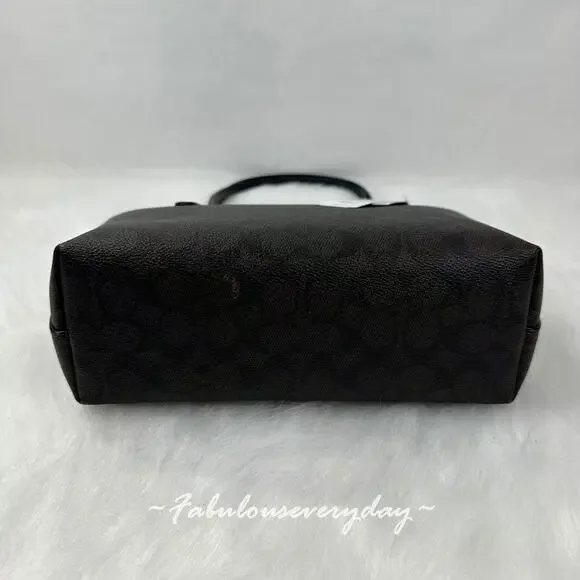 Coach Fiona Zip Tote Bag In Signature Canvas/Gold/Walnut/Black CBT18 NWT - Picture 6 of 8